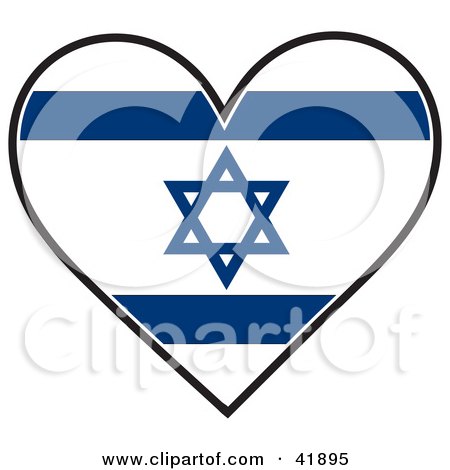 Heart Shaped Israel Flag With