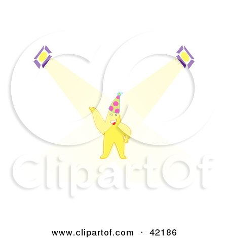 Royalty-free clipart picture of a celebrity star wearing a party hat with 