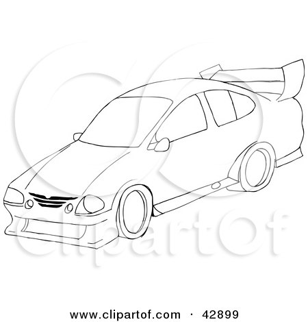 Sports Fantasy Auto Racing on Clipart Illustration Of A Black And White Sports Car Sketch By Dennis