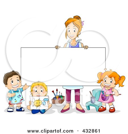 Royalty Free Images on Royalty Free  Rf  Clipart Illustration Of An Art Teacher Holding Up A