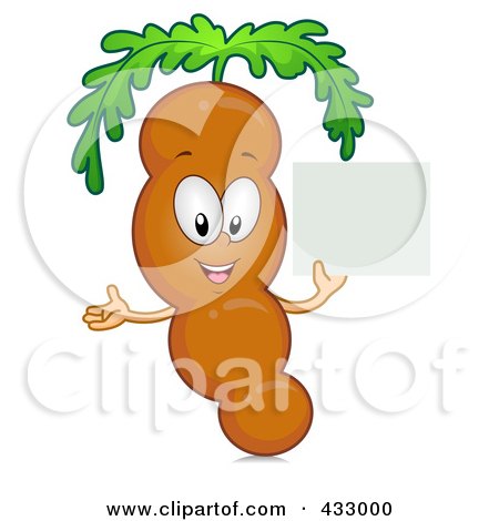 Royalty-Free (RF) Clipart Illustration of a Tamarind Character Holding
