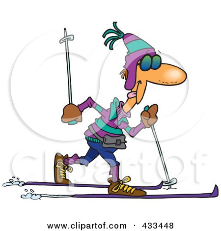 Royalty-free clipart illustration of a man cross country skiing, 