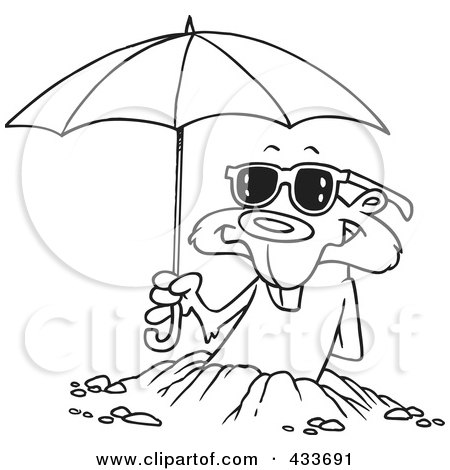 Groundhog Coloring Sheets on Rf  Clipart Illustration Of Coloring Page Line Art Of A Groundhog