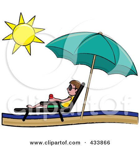 Lounge Chairs on Stick Brunette Boy Relaxing In A Lounge Chair On The Shore Under A