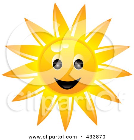 smiley sun cartoon. Smiling Sun Face