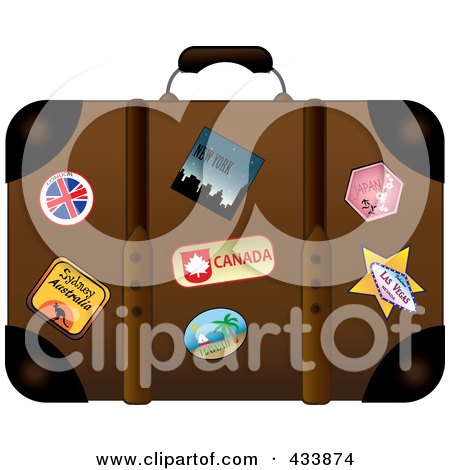 Funny Travel Sticker on 433874 Well Used Brown Suitcase With Travel Stickers And Pins Jpg