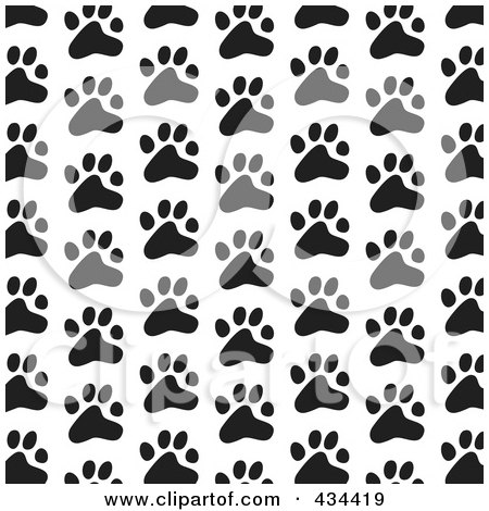 Iphone on Black And White Dog Paw Print Pattern Background By Prawny
