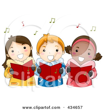 Christmas Carols on Illustration Of Christmas Kids Singing Carols By Bnp Design Studio