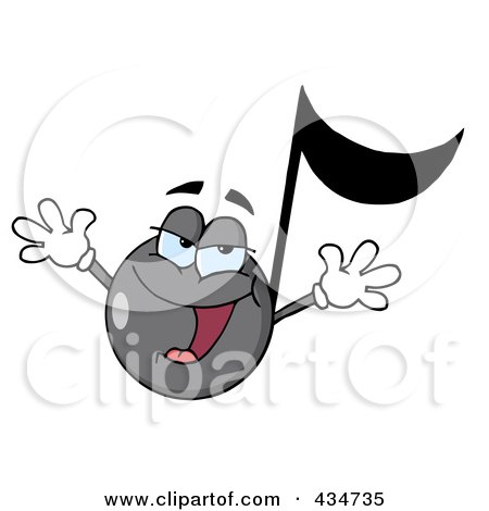RoyaltyFree RF Clipart Illustration of a Singing Music Note 2 by