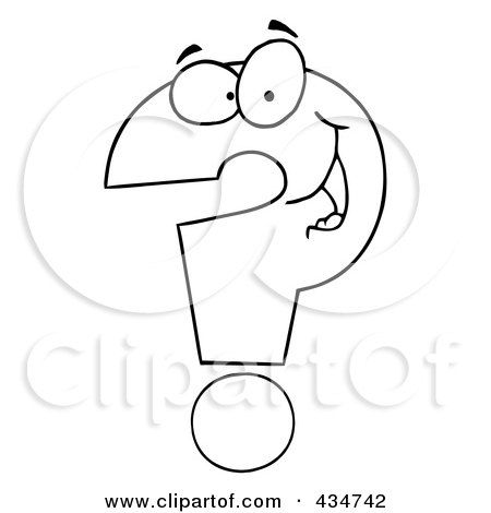 Royalty-free clipart illustration of a question mark character - 3, 