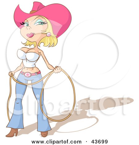 Sexy Cowgirl on Clipart Illustration Of A Sexy Blond Cowgirl Pinup Holding A Lasso Jpg