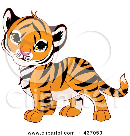 Free Clip on Royalty Free  Rf  Clipart Illustration Of A Cute Baby Tiger Tilting