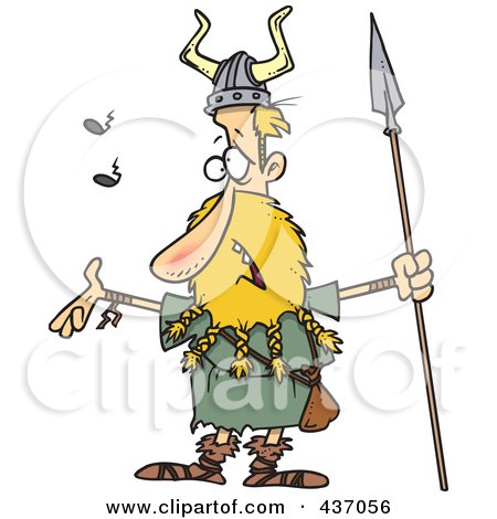 Skinny Blond Male Viking Holding A Speark And Singing Posters Art Prints