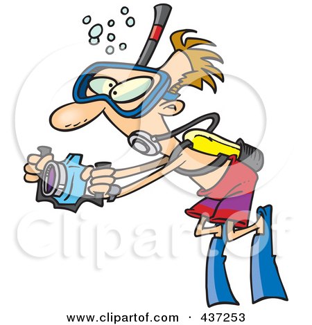  Water  on Clipart Illustration Of A Cartoon Scuba Man Taking Underwater Pictures