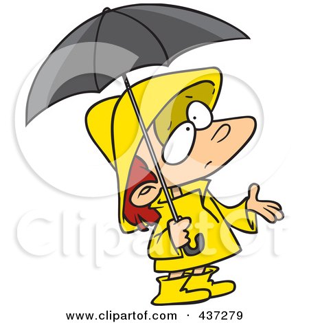 cartoon girl face sad. Cartoon Girl In Rain Gear