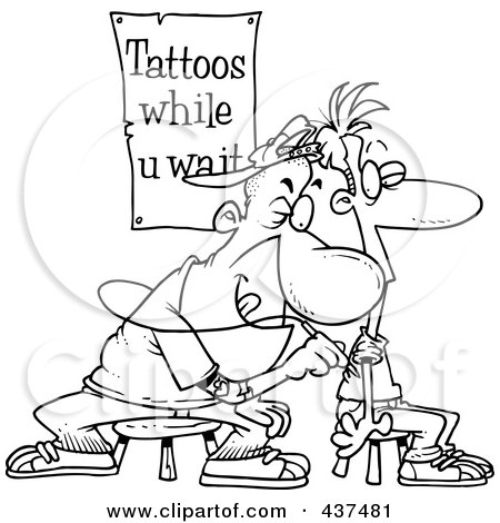 Royalty-free clipart picture of a line art design of a tattoo 