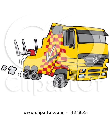 RoyaltyFree RF Clip Art Illustration of a Cartoon Fast Tow Truck by