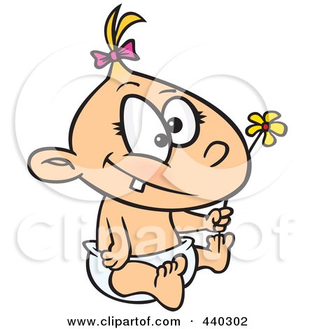 Cartoon Baby Pictures on Royalty Free  Rf  Clip Art Illustration Of A Cartoon Baby Girl Holding