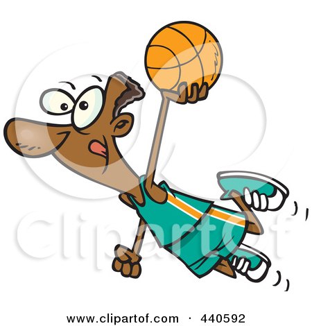 Free Basketball on Caucasian Man About To Dunk A Basketball Clipart Illustration By Ron