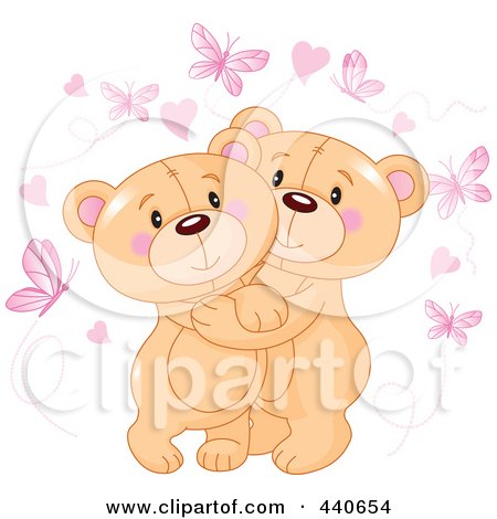 animated bears hugging