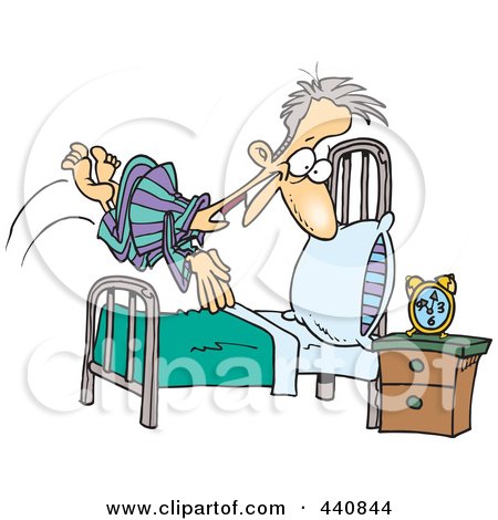 To Get Into Bed Clipart Cartoon man diving into bed