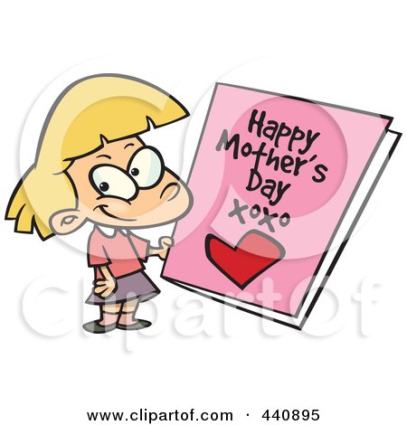 Royalty-Free (RF) Clip Art Illustration of a Cartoon Mother Wearing A Number 