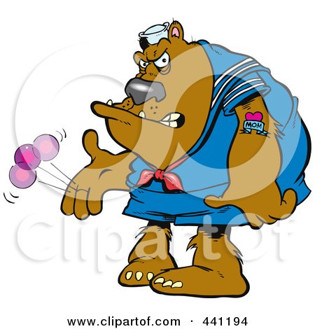 Royalty-free clipart picture of a bratty bear plaing with a yo 