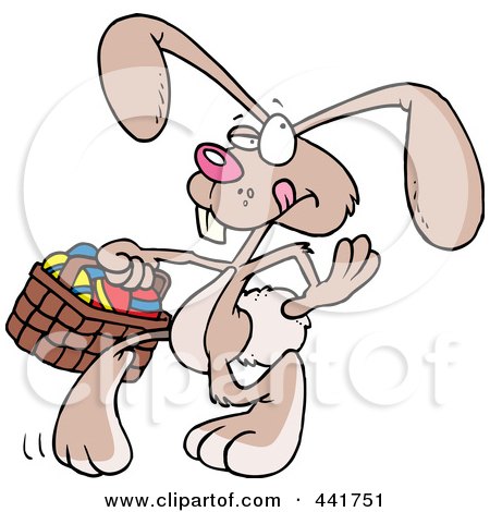 easter bunnies cartoon. Cartoon Easter Bunny Walking