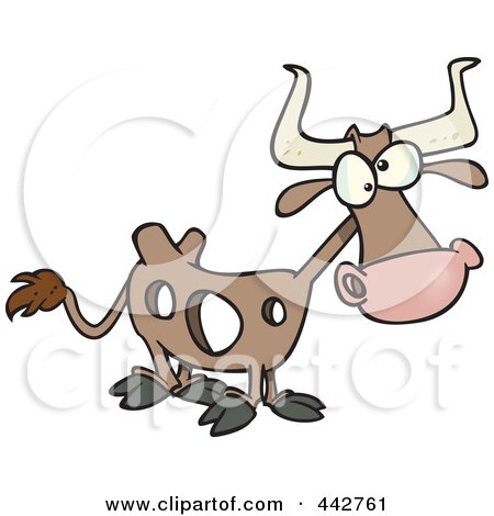 Funny  Pictures on Rf  Clip Art Illustration Of A Cartoon Cow With Holes By Ron Leishman