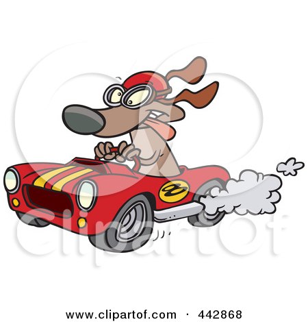 Cartoon Dog Racing A Hot Rod Posters Art Prints Art Print Description