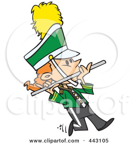 Royalty-free clipart picture of a flutist in a marching band, 