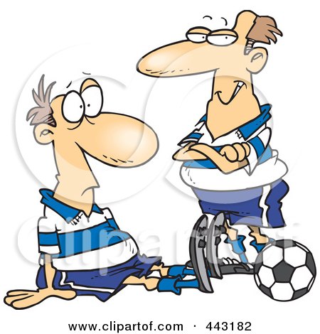 soccer player cartoon. Dazed Soccer Player