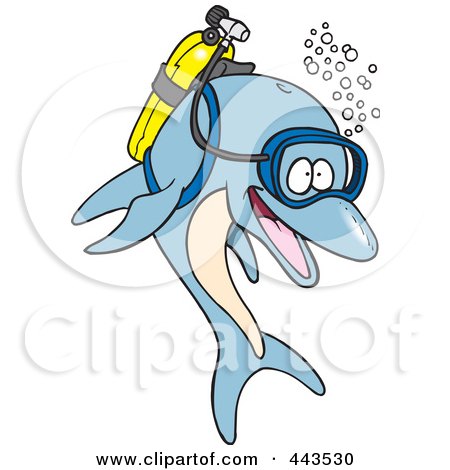 Cartoon Images Of Dolphins. of a Cartoon Scuba Dolphin