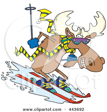 Cartoon Animals Skiing