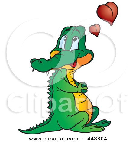 Free Images Of Love Hearts. Crocodile With Love Hearts