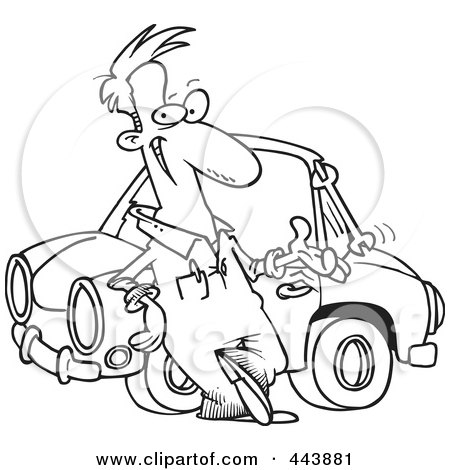 Black  White Clip  Auto Racing on Royalty Free  Rf  Clip Art Illustration Of A Cartoon Black And White