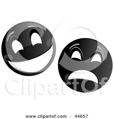  Yellow, Red, Green And Black Theater Mask Emoticons