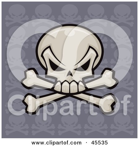 Royalty-free clipart picture of a skull and crossbones with a repeat pattern 