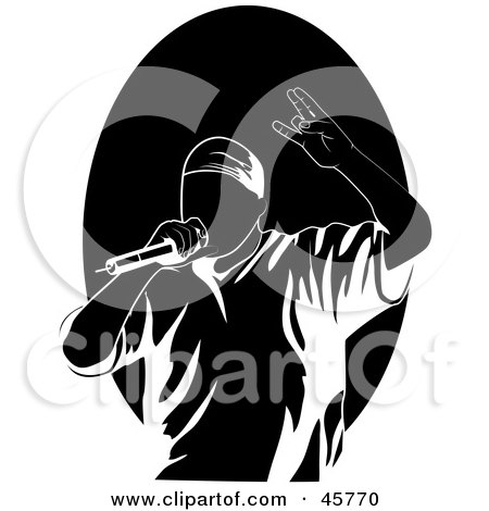  RF Clipart Illustration of a Performing Male Rapper Or Hip Hop