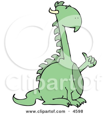 Clipart of a mythical dragon holding thumb up. Please note - the preview 