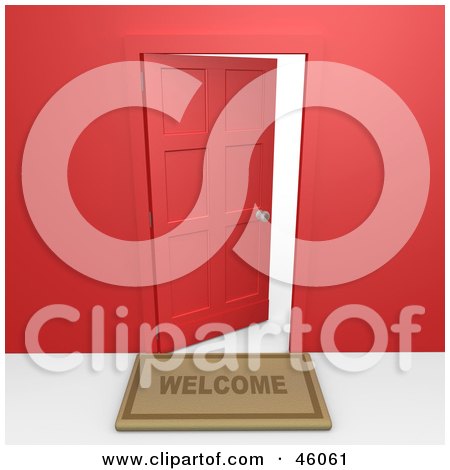 Modern Front Door Mats on Clipart Illustration Of A Welcome Mat In Front Of An Open Red Door Jpg