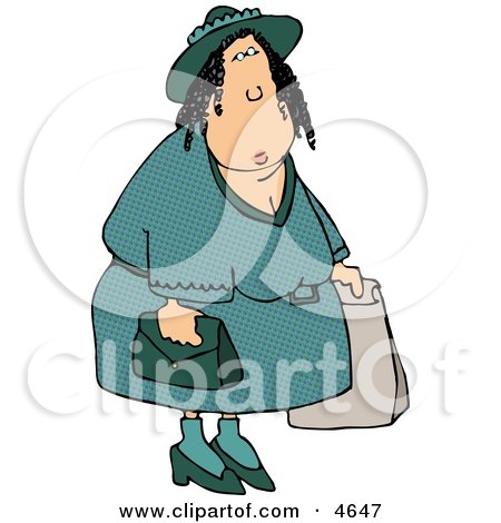 clip art woman shopping. Clipart of a overweight woman