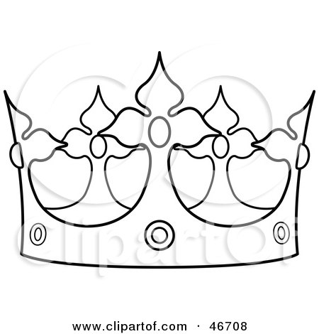clip art crown outline. Royalty-free clipart picture of a black and white crown outline with circle 
