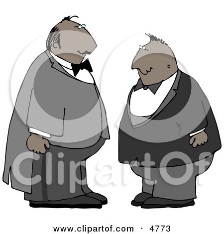 Two Men Wearing Tuxedos At A Wedding by Dennis Cox