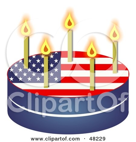 Birthday Cake Clip  Free on Free  Rf  Clipart Illustration Of A Patriotic American Flag Birthday