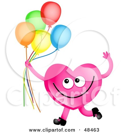 love heart balloons. a Pink Love Heart Holding