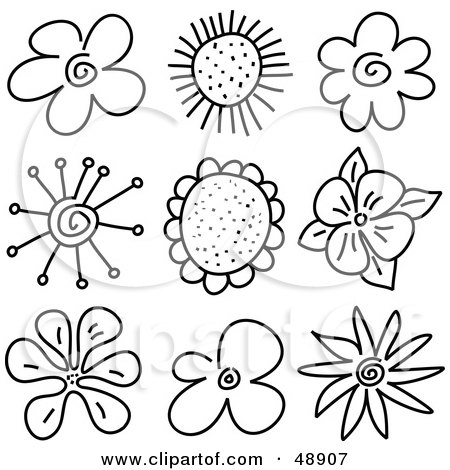 black and white flowers drawings. Of Black And White Flower