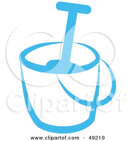 Royalty-Free (RF) Clipart Illustration of a Shovel In A Beach Bucket Of Sand