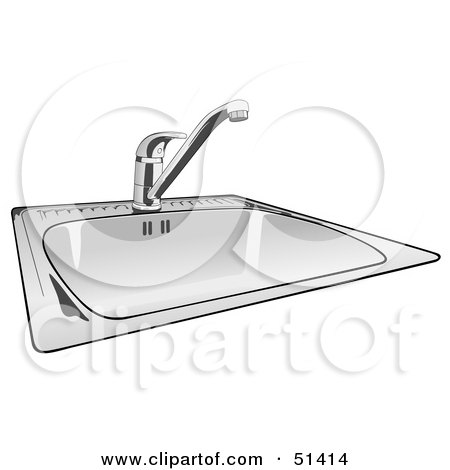 Royalty-free clipart picture of a shiny new kitchen sink, 