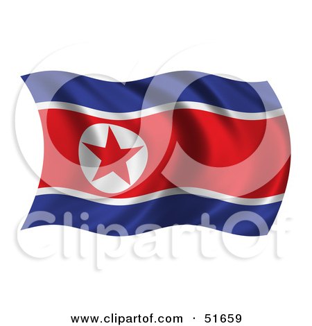 north korea flag picture. of a Wavy North Korea Flag